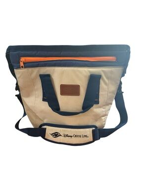 Disney Cruise Line Insulated Cooler Tote Bag Navy Khaki Beach Travel Carryall
